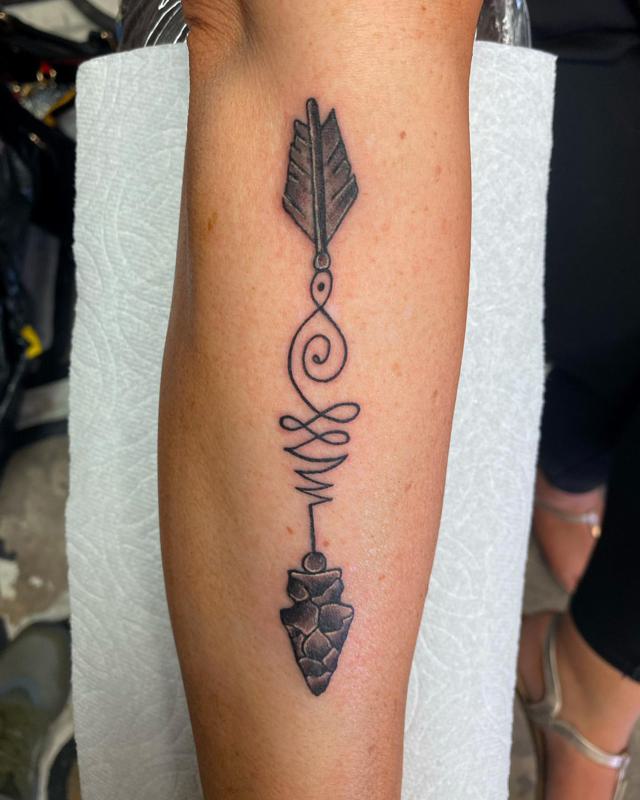 Unalome Arrow Tattoo 2