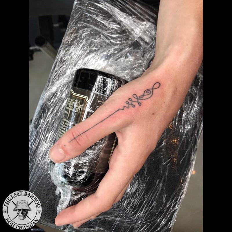 Unalome Finger Tattoo 2