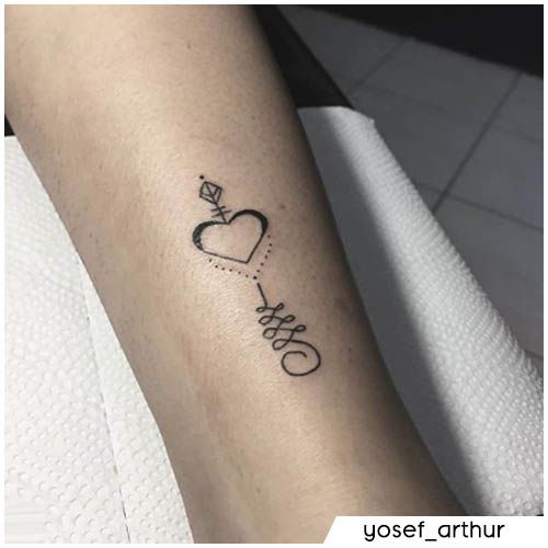 Unalome Heart Tattoo 1