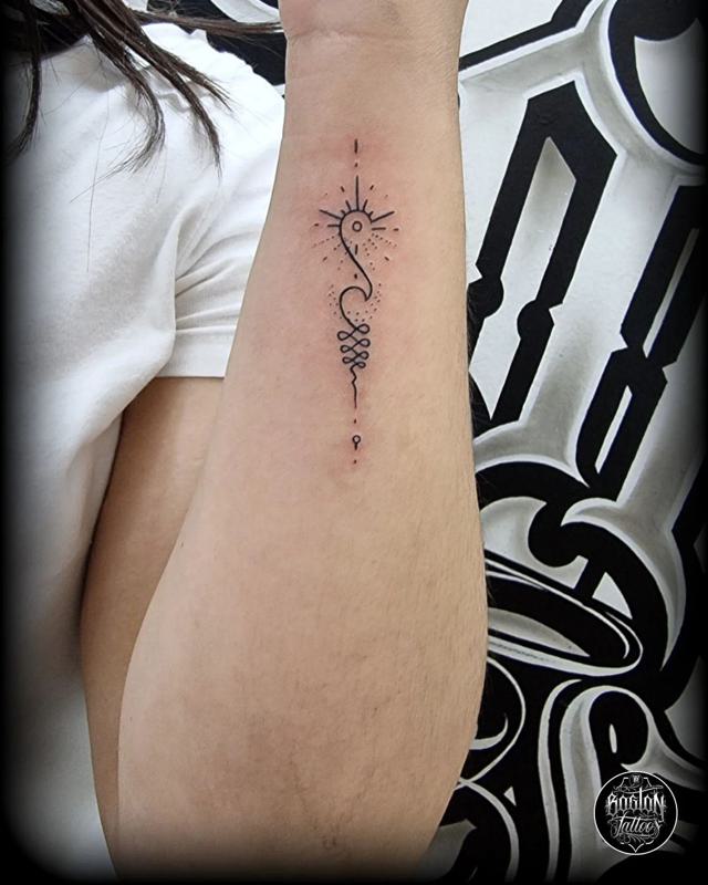 Unalome Sun Tattoo 2