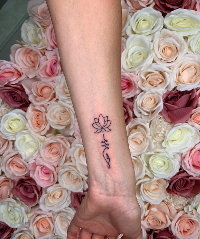 Unalome Wrist Tattoo 1