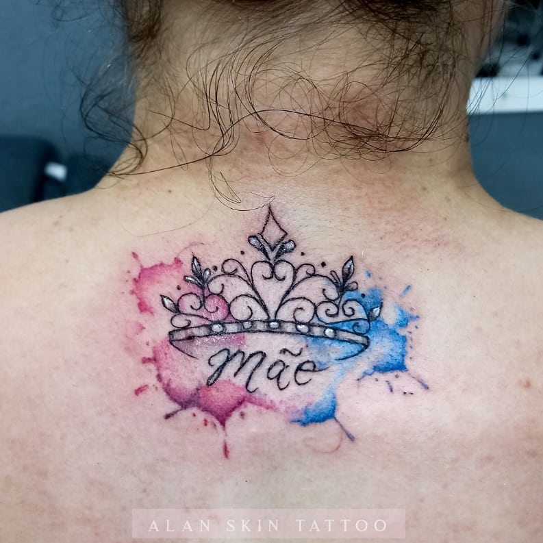 Watercolor Crown Tattoo 2