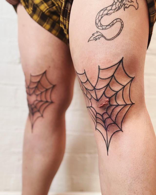 Webbed Knee Tattoo 3