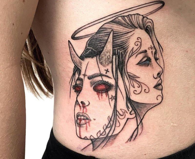Angel and Demon Tattoo 1