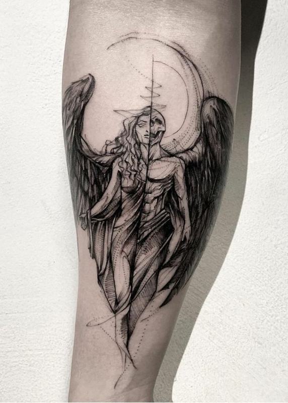 Angel and Demon Tattoo 3