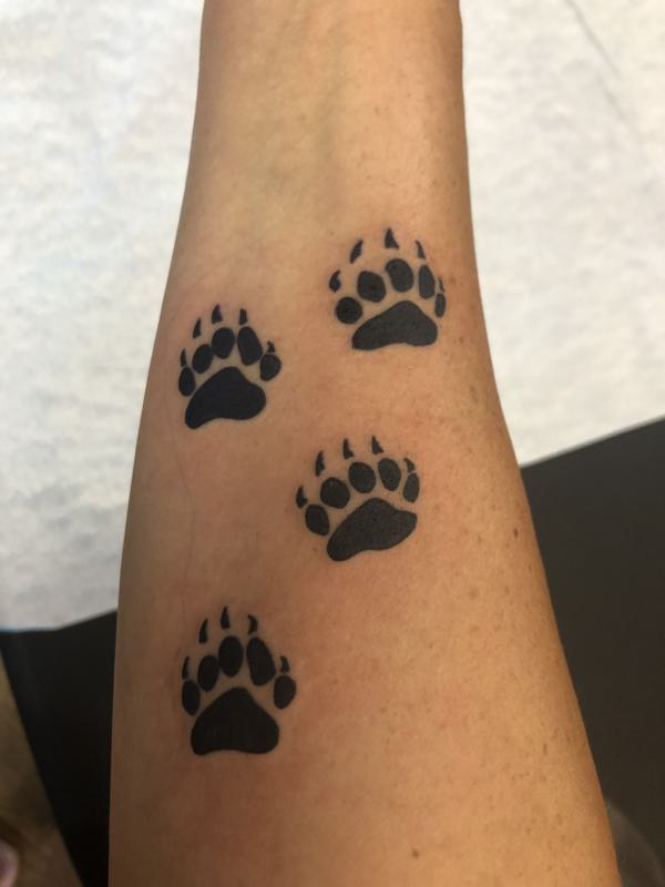 Bear Paw Tattoo on The Arm 1