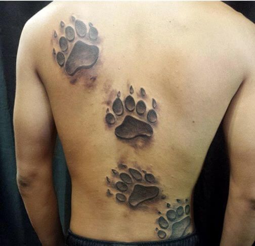 Bear Paw Tattoo on The Back 1