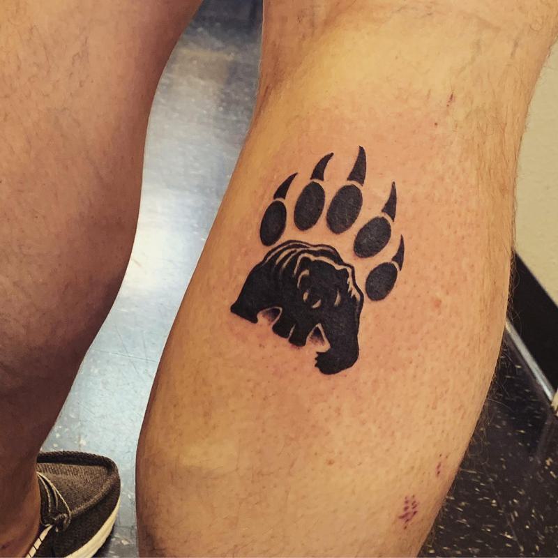 Bear Paw Tattoo on The Calf 2