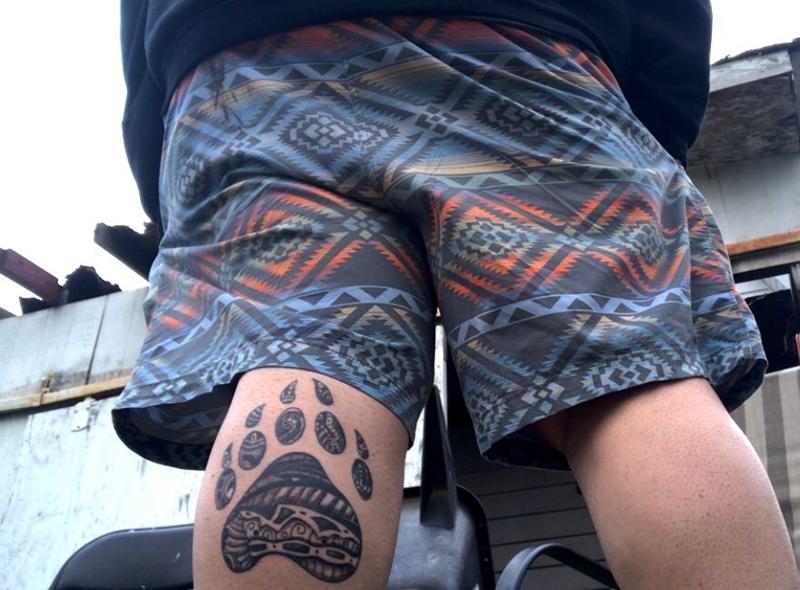 Bear Paw Tattoo on The Calf 3