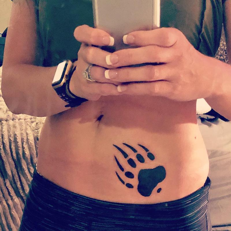 Bear Paw Tattoo on The Rib Side and Hip 6