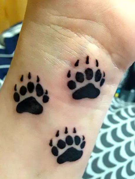 Bear Paw Tattoo on The Wrist 1