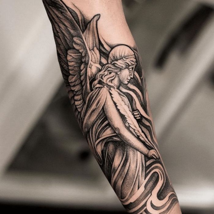 Beautiful Female Guardian Angel Tattoo 3