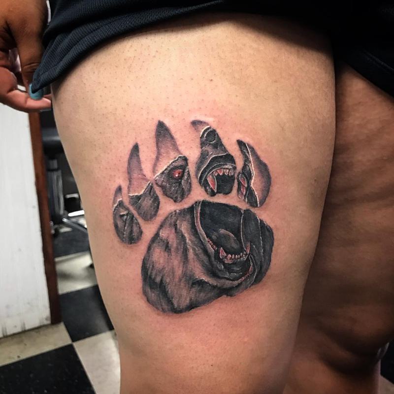 Black Bear Paw Tattoo 2