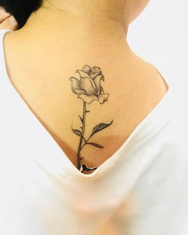Black Rose Back Tattoo 2