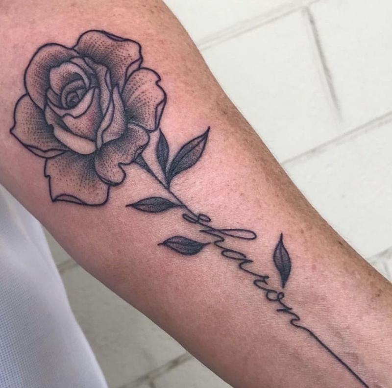 Black Rose Forearm Tattoo 1