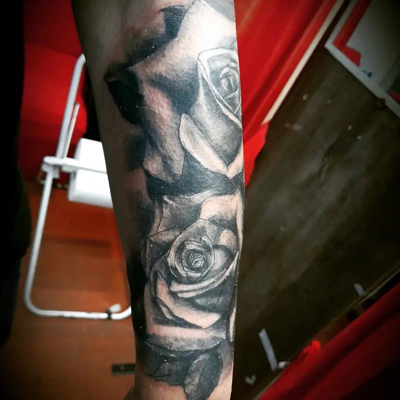 Black Rose Tattoo Arm 2