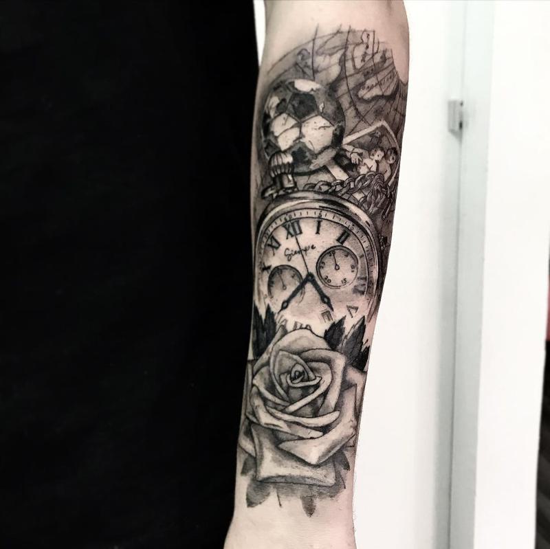 Black Rose Tattoo Arm 4