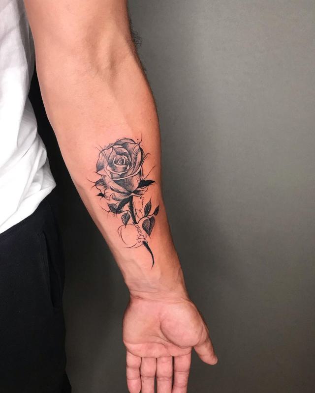 Black Rose Tattoo Men 2