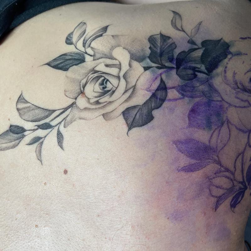 Black Rose Tattoo Stencil 3