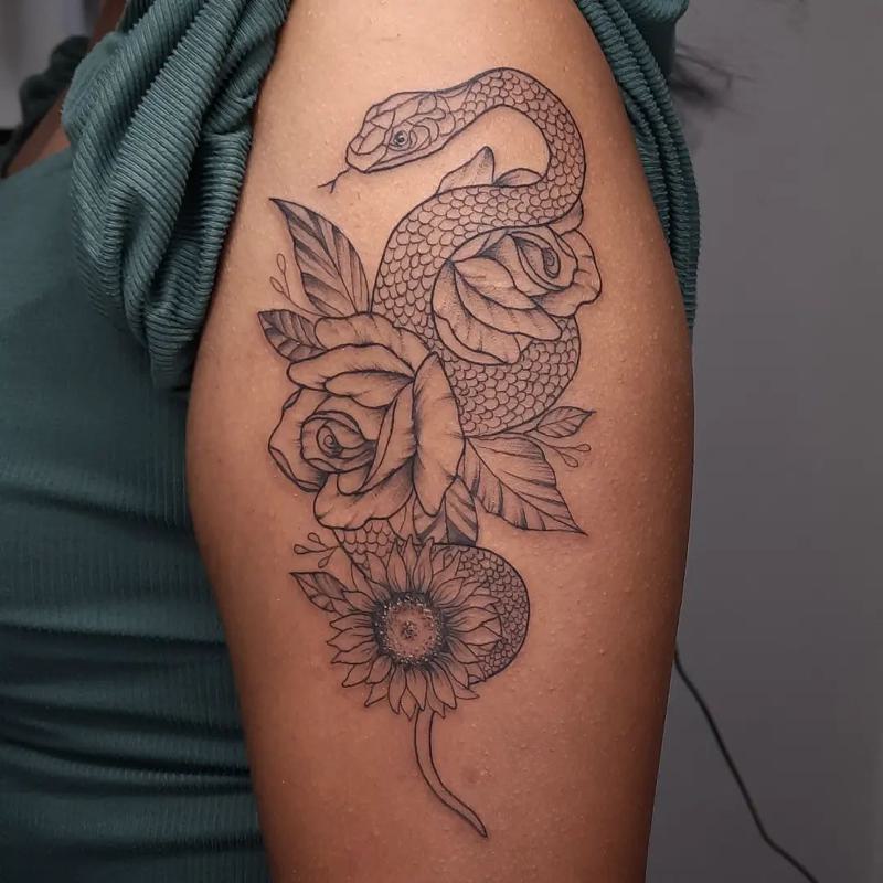 Black Rose Tattoo Stencil 4