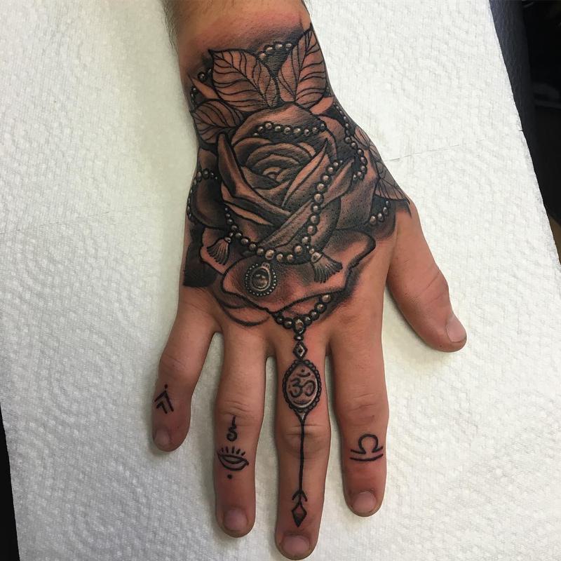 Black Rose Tattoo on Wrist 3