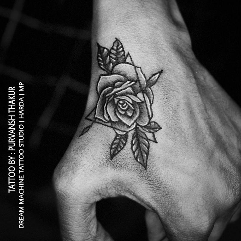 Black Rose Tattoo on Wrist 4