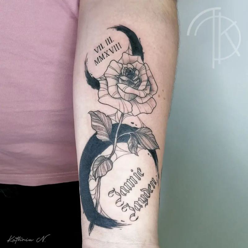 Black Rose with Text 2