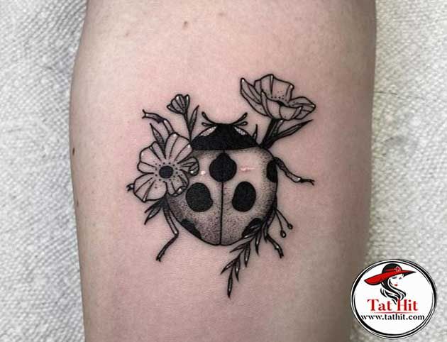 Black and White Ladybug Tattoo 2