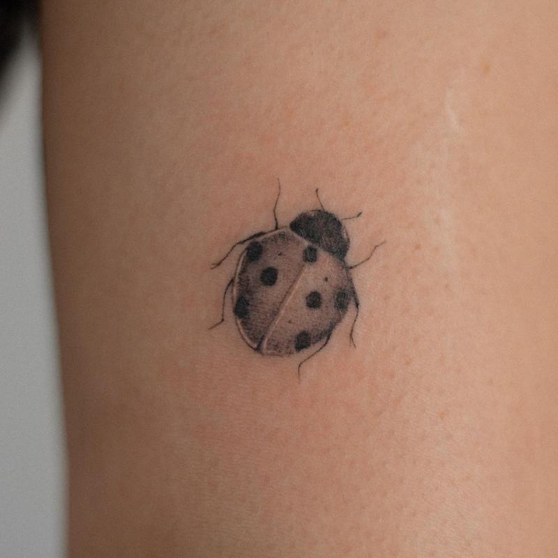 Black and White Ladybug Tattoo 4