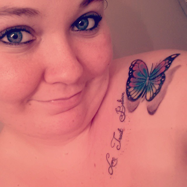 Butterfly Shoulder Tattoos for Females 3