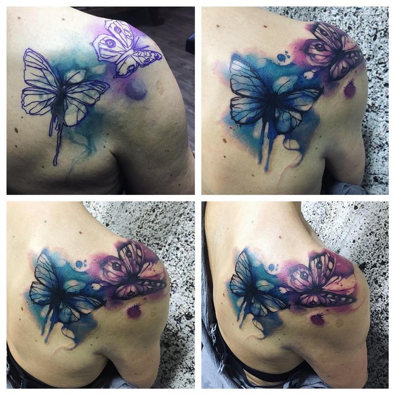 Butterfly Shoulder Tattoos for Females 4
