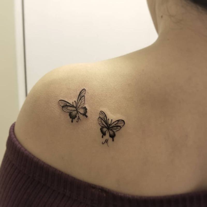 Butterfly Shoulder Tattoos for Females 5