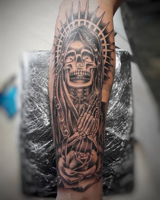 Chicano Santa Muerte Tattoo 1