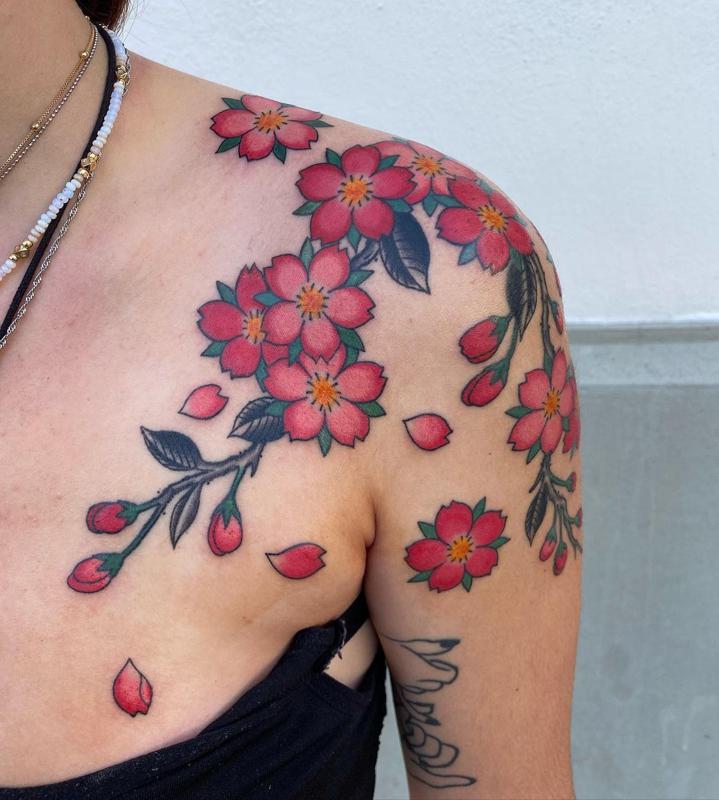 Colorful Shoulder Tattoos 1