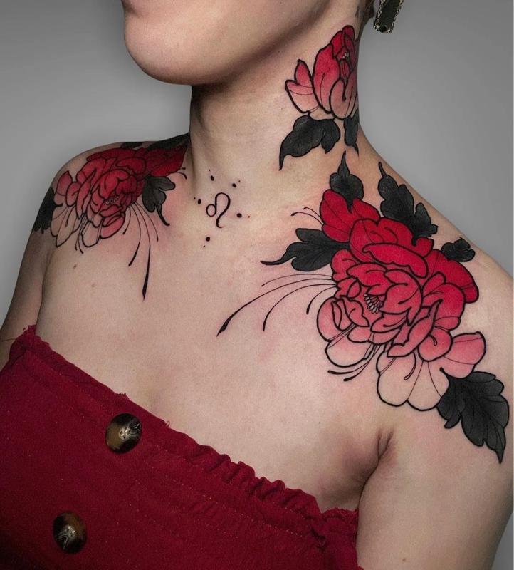 Colorful Shoulder Tattoos 3