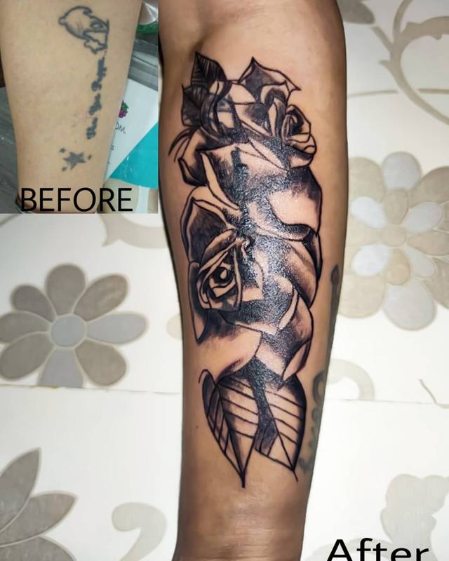 Cover Up Black Rose Tattoo 3