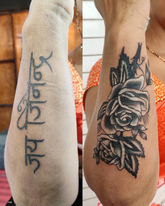 Cover Up Black Rose Tattoo 5