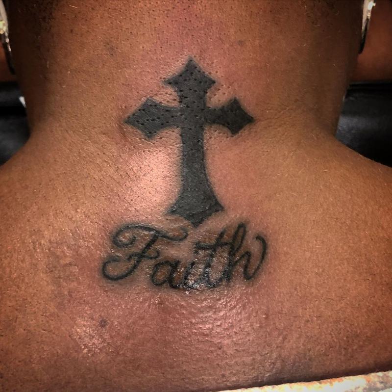 Cross Tattoos on The Back of The Neck 1