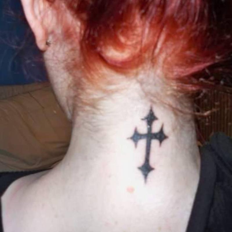 Cross Tattoos on The Back of The Neck 5