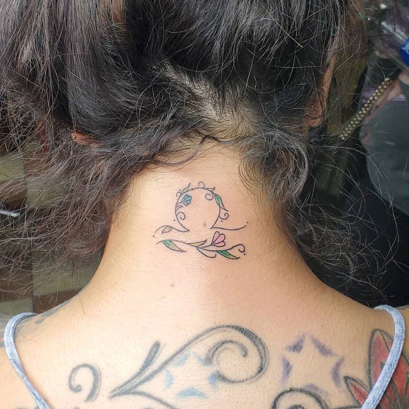Cute Back of the Neck Tattoos 3