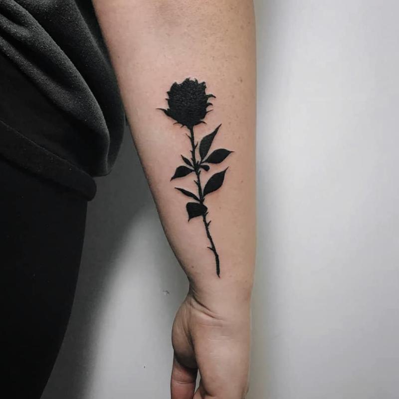 Dark Black Rose Tattoo 1