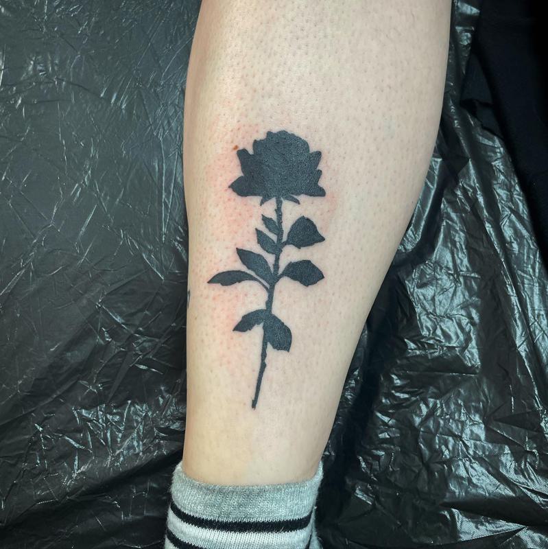 Dark Black Rose Tattoo 2