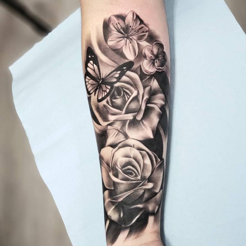 Dark Black Rose Tattoo 3