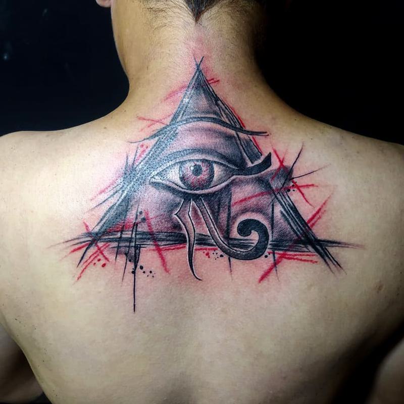 Evil Eye Tattoo Back of Neck 3