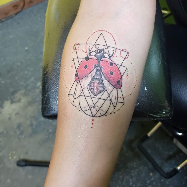 Geometric Ladybug Tattoo 1