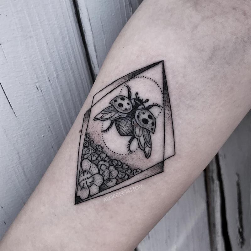 Geometric Ladybug Tattoo 3