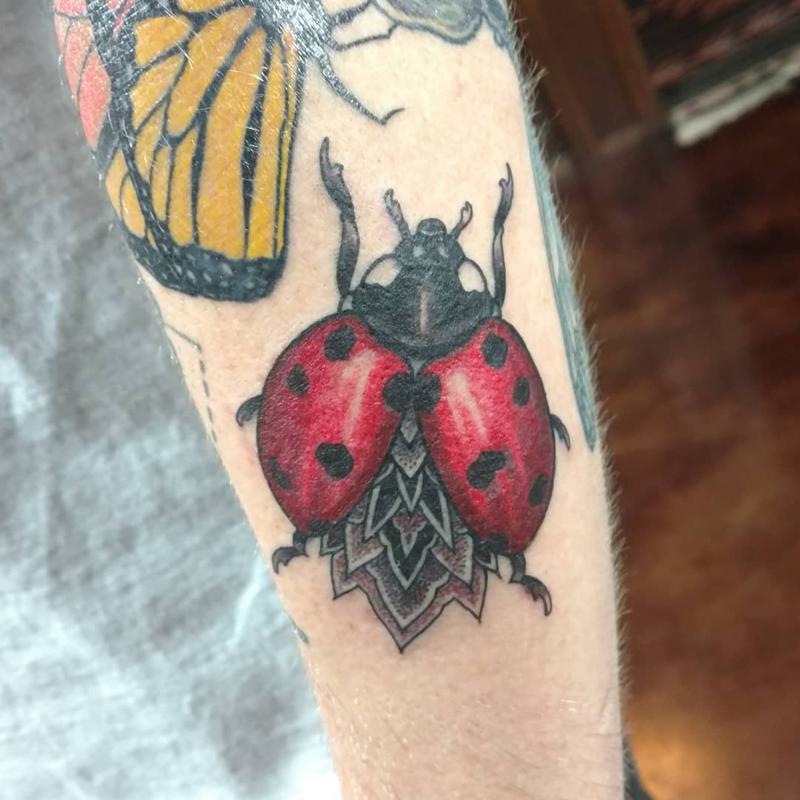 Geometric Ladybug Tattoo 5