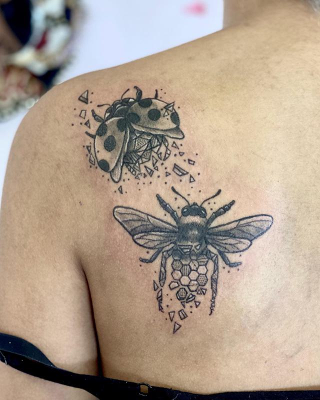 Geometric Ladybug Tattoo 6