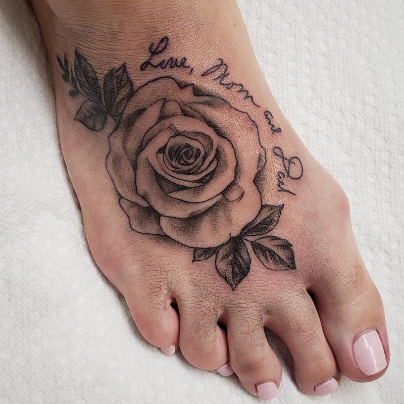 Grey and Black Rose Tattoo 3