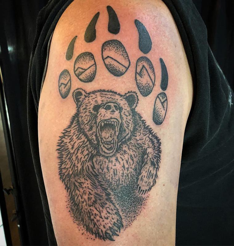 Grizzly Bear Paw Tattoo 3
